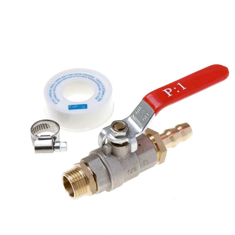 1/2" BSP Brass Ball Valve Tap Kit to fit 12mm garden hose