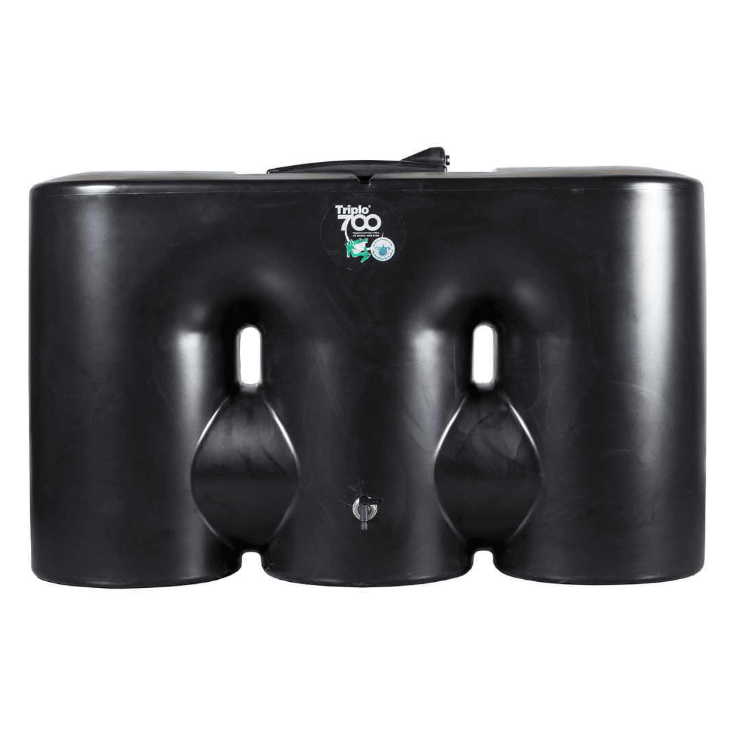 TRIPLO700 700 Litre Water Butt Polytank - BLACK