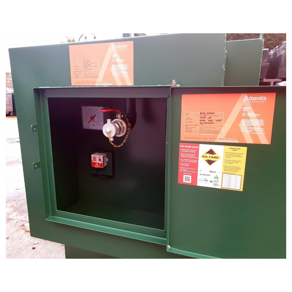 4500 Litre Steel Bunded Oil Tank c/w Fill Point Cabinet - Atlantis