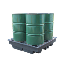 Recycled Low Profile 4 Drum Spill Pallet
