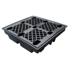 Recycled Low Profile 4 Drum Spill Pallet