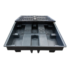 Recycled Low Profile 4 Drum Spill Pallet