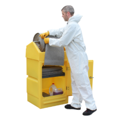 Lockable Dispensing Stand with Roll Holder