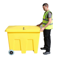 1000 Litre Poly Storage Bin with Lockable Lid - Yellow