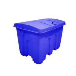 1000 Litre Poly Storage Bin with Lockable Lid - Blue