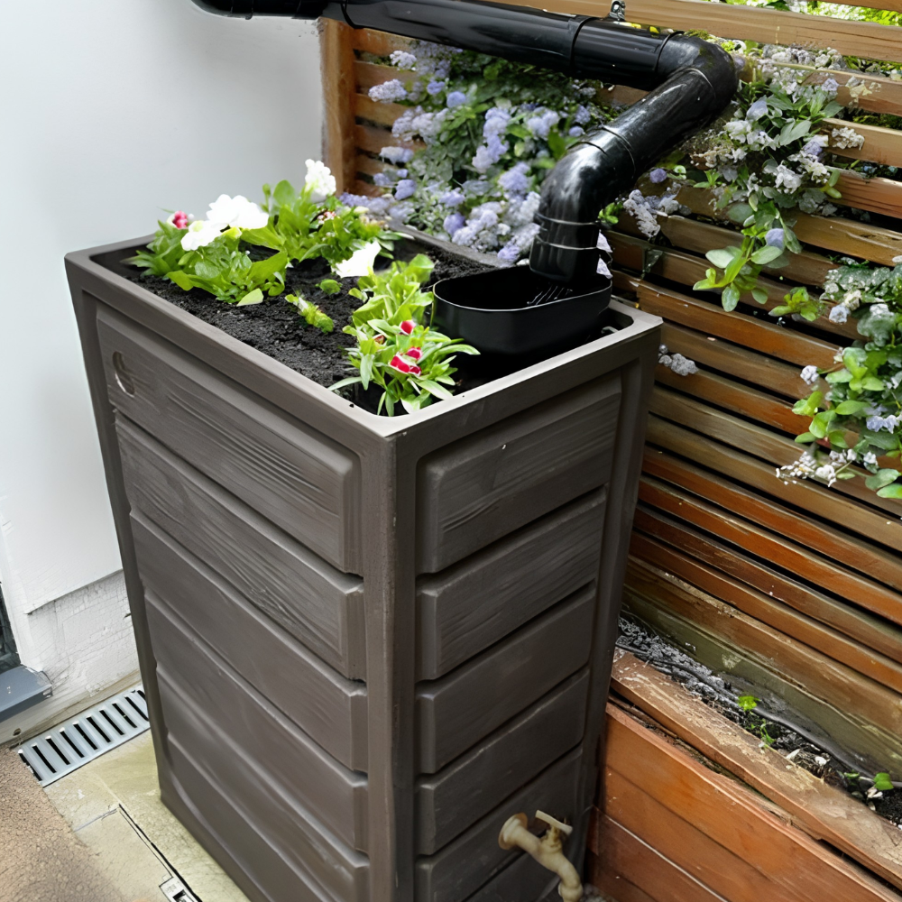 Prestige 225 Litre Wood Effect Water Butt Planter - Image 4
